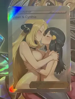 Pokemon Cynthia & Dawn Anime Waifu Custom DIY Trainer Art Pokemon card - Image 1