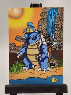 Blastoise V3 Card Devil Doc JS Fan Art /100 - Image 1