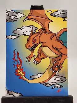 Charizard V3 Card Devil Doc JS Fan Art /100 - Image 1