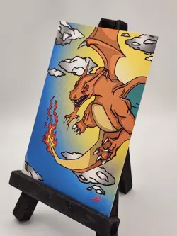 Charizard V3 Card Devil Doc JS Fan Art /100 - Image 4