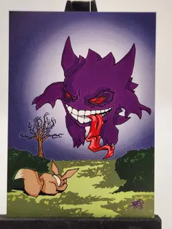 Gengar and Eevee V3 Card Devil Doc JS Fan Art /100 - Image 2