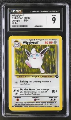 CGC 9 MINT Wigglytuff 1999 Jungle 16/64 Holo Pokemon Card - Image 1