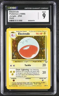 CGC 9 MINT Electrode 1999 Jungle 2/64 Holo Pokemon Card - Image 1