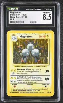 CGC 8.5 Magneton 1999 Base Set 9/102 Holo Pokemon Card - Image 1