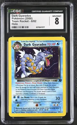 CGC 8 Dark Gyarados 2000 Team Rocket 8/82 Holo Pokemon Card - Image 1