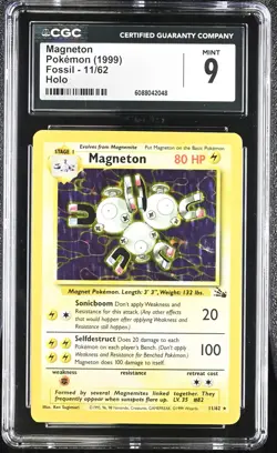 CGC 9 MINT Magneton 1999 Fossil 11/62 Holo Pokemon Card - Image 1