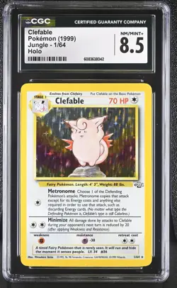 CGC 8.5 Clefable 1999 Jungle 1/64 Holo Pokemon Card - Image 1