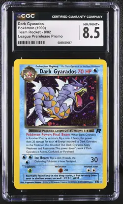 CGC 8.5 Dark Gyarados 1999 Team Rocket 8/82 Prerelease Holo Pokemon Card - Image 1