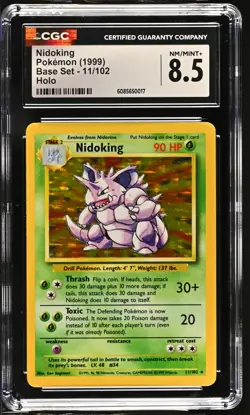 CGC 8.5 Nidoking 1999 Base Set 11/102 Holo Pokemon Card - Image 1