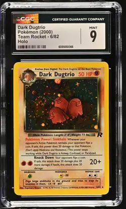 CGC 9 MINT Dark Dugtrio 2000 Team Rocket 6/82 Holo SWIRL Pokemon Card - Image 1