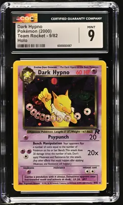 CGC 9 MINT Dark Hypno 2000 Team Rocket 9/82 Holo SWIRL Pokemon Card - Image 1