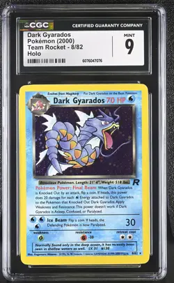 CGC 9 MINT Dark Gyarados 2000 Team Rocket 8/82 Holo Pokemon Card - Image 1