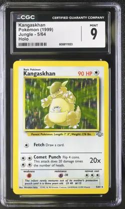 CGC 9 MINT Kangaskhan 1999 Jungle 5/64 Holo Pokemon Card - Image 1