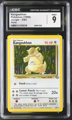 CGC 9 MINT Kangaskhan 1999 Jungle 5/64 Holo Pokemon Card - Image 1