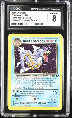 CGC 8 Dark Gyarados 1999 Team Rocket 8/82 Prerelease Holo Pokemon Card - Image 1