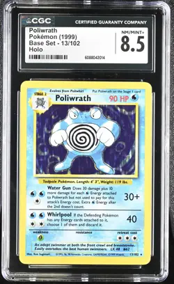 CGC 8.5 Poliwrath 1999 Base Set 13/102 Holo Pokemon Card - Image 1