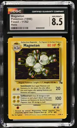CGC 8.5 Magneton 1999 Fossil 11/62 Holo Pokemon Card - Image 1