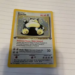 Snorlax Pokemon Card Jungle Set Holo Rare 1st Edition 11/64 - Image 1
