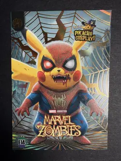 Pikachu Cosplay - Pokemon- Marvel Zombies Gold Foil Card - Image 3