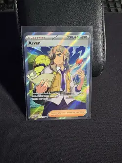Pokemon TCG Scarlet & Violet Arven Trainer Full Art Ultra Rare Holo Card 235/198 - Image 1