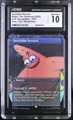 Inevitable Betrayal 1935 Borderless Secret Lair X SpongeBob MTG CGC Gem Mint 10 - Image 1