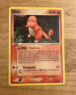 Pokemon Ditto (Charmander) TCG EX Delta Species Common Card 61/113 w/ Mark (P26) - Image 1