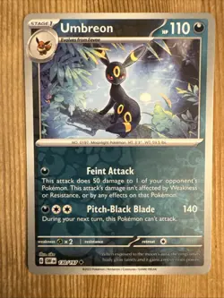 Umbreon 130/197 SV03: Obsidian Flames Reverse Holo Pokemon NM - Image 1