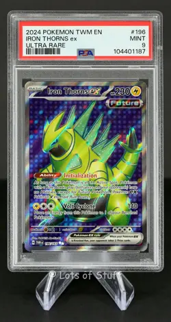 PSA 9 MINT Iron Thorns ex Ultra Rare Twilight Masquerade Pokemon 196/167 -87 - Image 1
