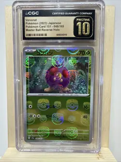 2023 POKEMON JPN 151 VENONAT MASTER BALL REVERSE HOLO #048 CGC PRISTINE 10 - Image 1