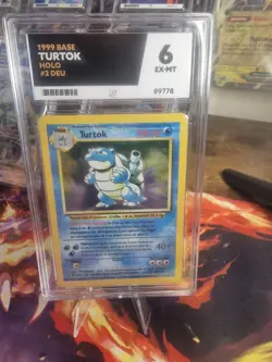 Pokemon TCG German Base Set Blastoise 1999 ACE Graded 6 (1st One To Be Graded) - Image 1