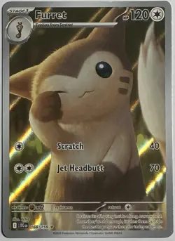 2025 Pokemon TCG Journey Together Furret 168/159 Illustration Rare Holo - Image 1