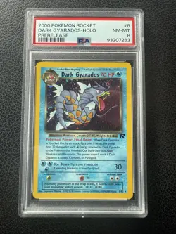 2000 POKEMON ROCKET #8 DARK GYARADOS-HOLO PRERELEASE PSA 8 - Image 1