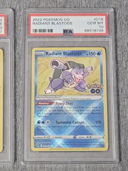 PSA 10 Pokemon Go TCG Radiant Charizard Venusaur Blastoise GEM Mint Lot Of 3 - Image 4