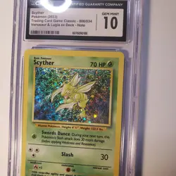 Graded Pokemon Card ENG Trading Card Game Classic Scyther 006/034 Holo CGC 10 - Image 1