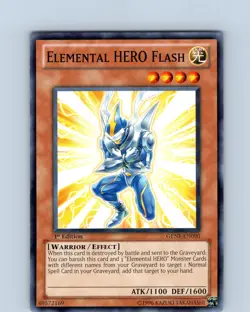 Yu-Gi-Oh TCG Elemental HERO Flash GENF-EN090 1st Edition Common Card NM - Image 1