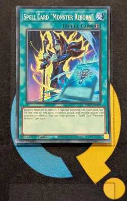 INFO-EN099 Spell Card ''Monster Reborn'' Super Rare 1st Edition YuGiOh Card - Image 1