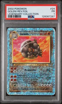 PSA 1 Golem 24/110 Legendary Collection 2002 Reverse Holo Pokemon Card TCG - Image 1