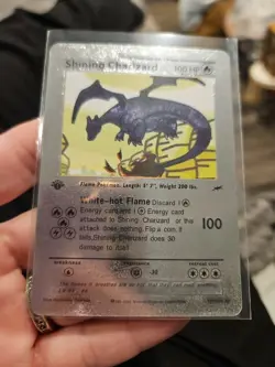 Shining Charizard Silver Foil Fan Art Vinyl Collector Pokemon Card - Image 1