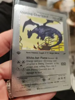 Shining Charizard Silver Foil Fan Art Vinyl Collector Pokemon Card - Image 2