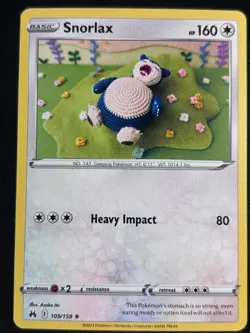 Snorlax Crown Zenith Pokemon TCG Card 109/159 Rare NM/MINT - Image 1