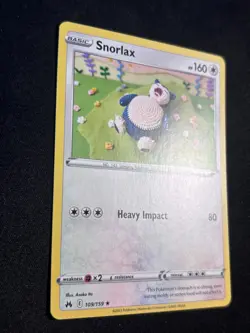 Snorlax Crown Zenith Pokemon TCG Card 109/159 Rare NM/MINT - Image 3
