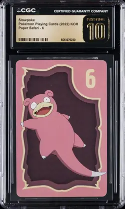 2022 POKEMON PLAYING CARDS KOR PAPER SAFARI #6 SLOWPOKE CGC 10 PERFECT - Image 1