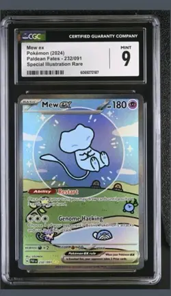 CGC 9 MINT Mew ex 232/091 SPECIAL ILLUSTRATION Paldean Fates Pokemon Card 012 - Image 1