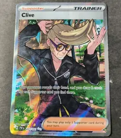 Pokemon Paldean Fates Clive Full Art Holo Trainer Card 227/091 NM - Image 1