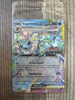 Vaporeon ex 023/131 Prismatic Evolutions Stamped Promo Pokemon Card 2025 SEALED - Image 1
