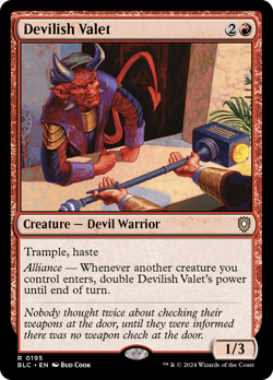 Devilish Valet #195 | Near Mint | BLC Bloomburrow Commander Magic MTG - Image 1