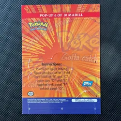 Topps Pokemon TV Animation Edition Pop Up Marill #6 Blue Logo - Image 2
