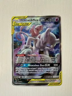 Pokemon TCG Mewtwo & Mew GX SM191 Tag Team Black Star Promo Sun & Moon - Image 1