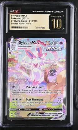 2021 Pokemon Sylveon VMAX #212 Evolving Skies CGC 10 POP 229 - Image 1