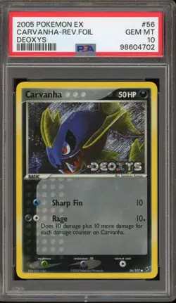 Pokemon Carvanha EX Deoxys Reverse Holo #56 PSA 10 Gem Mint - Image 1